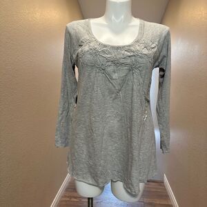 RXB XL Woman’s Knit Top Gray Cotton Blend